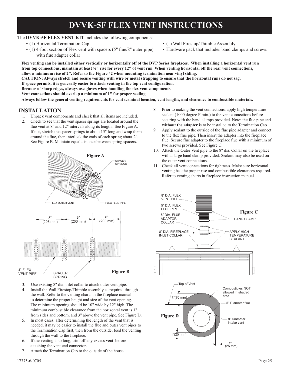 Dvvk-5f flex vent instructions, Installation | Empire Comfort Systems DVP42FP7  EN User Manual | Page 25 / 52