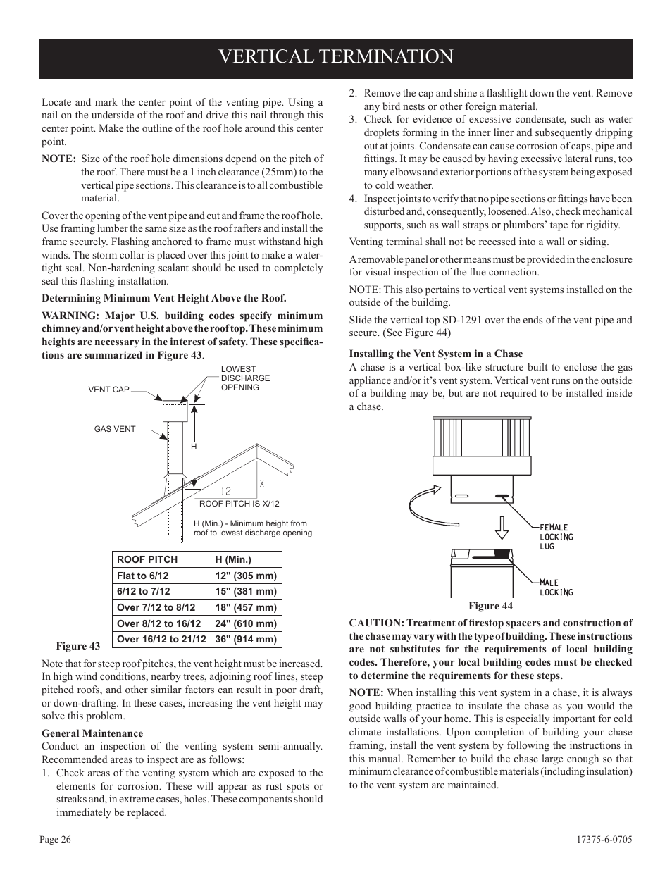 Vertical termination | Empire Comfort Systems DVP42FP7  EN User Manual | Page 26 / 52