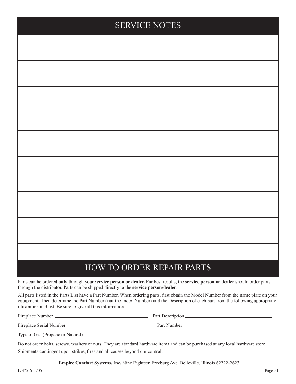 Empire Comfort Systems DVP42FP7  EN User Manual | Page 51 / 52