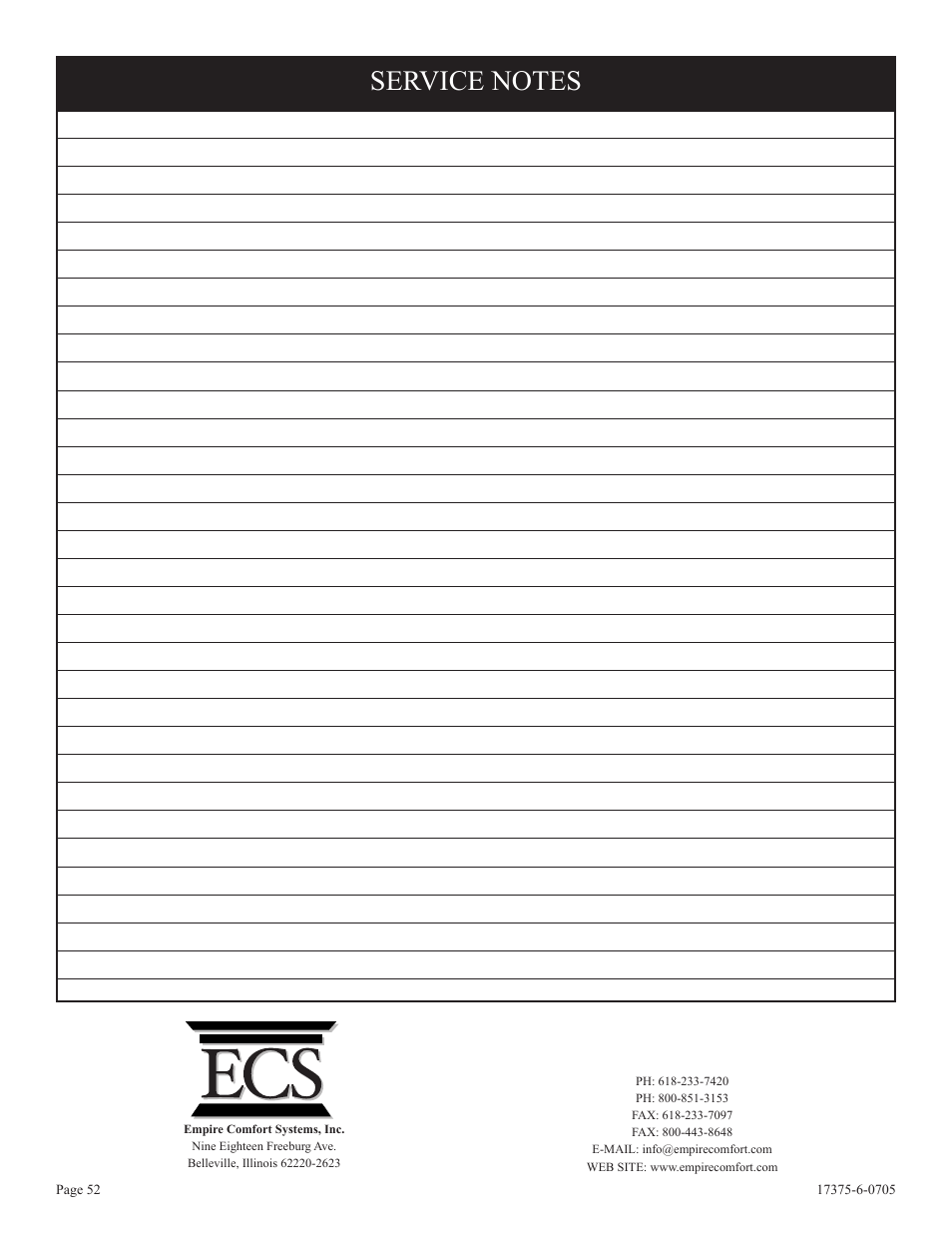 Empire Comfort Systems DVP42FP7  EN User Manual | Page 52 / 52