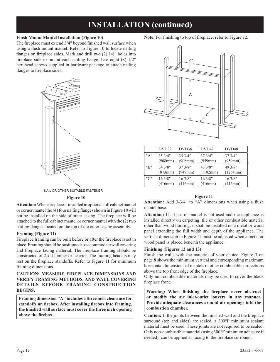 Installation (continued) | Empire Comfort Systems DVD36FP3  EN User Manual | Page 12 / 52