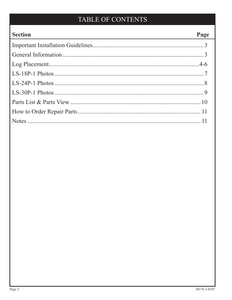 Empire Comfort Systems LS-30P-1 User Manual | Page 2 / 12