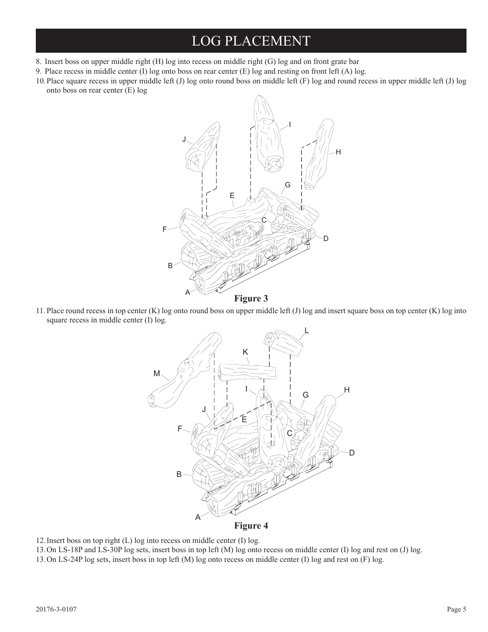 Log placement | Empire Comfort Systems LS-30P-1 User Manual | Page 5 / 12