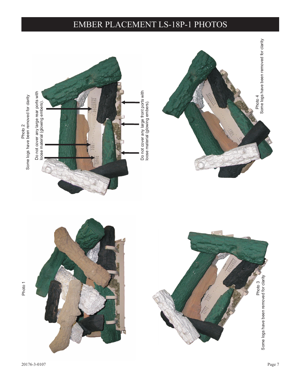 Ember placement ls-18p-1 photos | Empire Comfort Systems LS-30P-1 User Manual | Page 7 / 12
