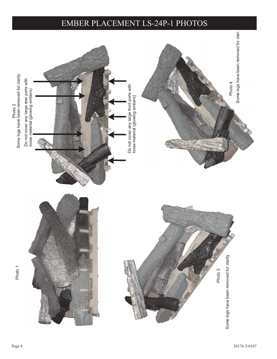 Ember placement ls-24p-1 photos | Empire Comfort Systems LS-30P-1 User Manual | Page 8 / 12