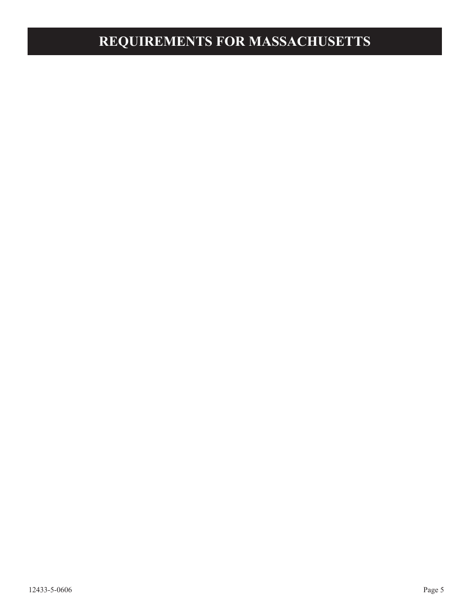 Requirements for massachusetts | Empire Comfort Systems DV-210-7SG User Manual | Page 5 / 20