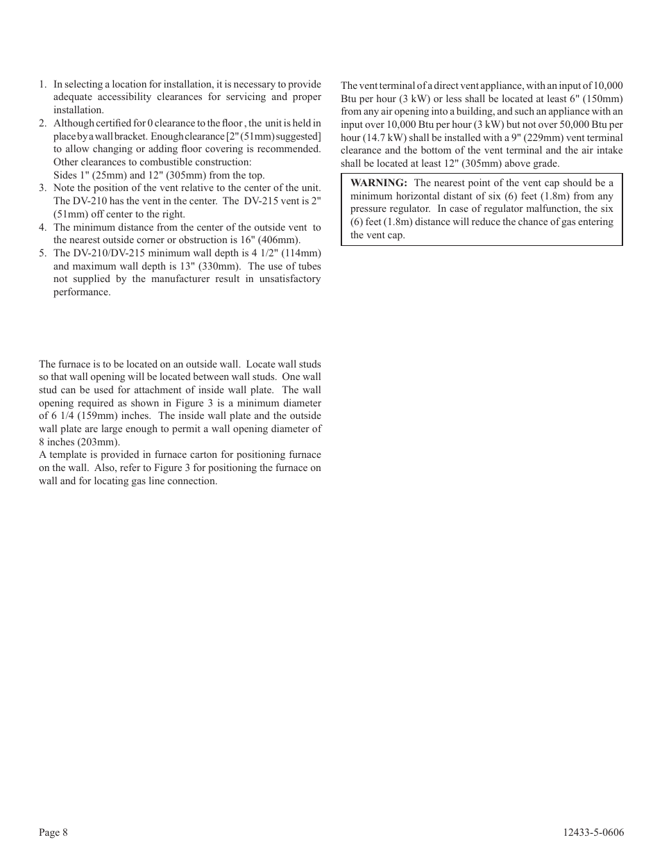 Empire Comfort Systems DV-210-7SG User Manual | Page 8 / 20