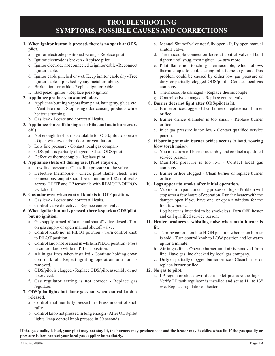 Empire Comfort Systems VFDR18LB User Manual | Page 19 / 24
