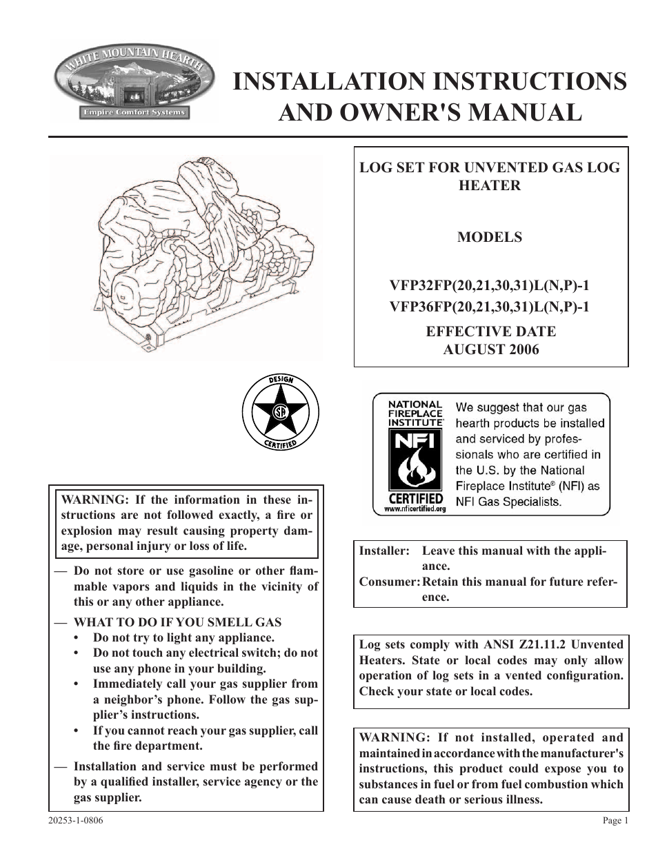 Empire Comfort Systems 21 User Manual | 8 pages