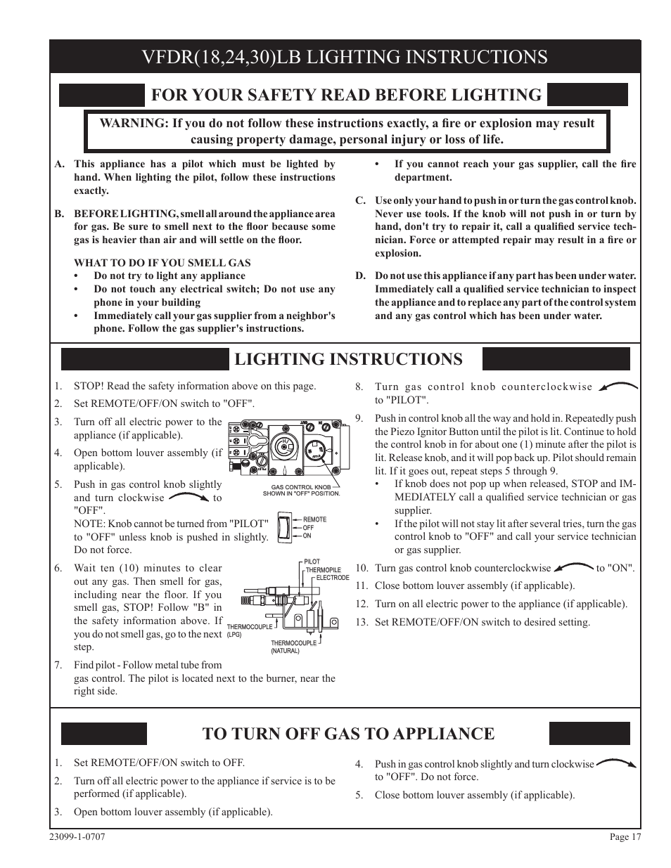 Empire Comfort Systems UNVENTED GAS LOG HEATER VFDR24LBN-1 User Manual | Page 17 / 32