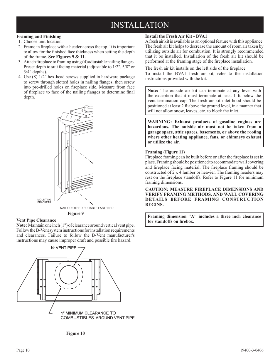 Installation | Empire Comfort Systems BVD36FP32 User Manual | Page 10 / 40