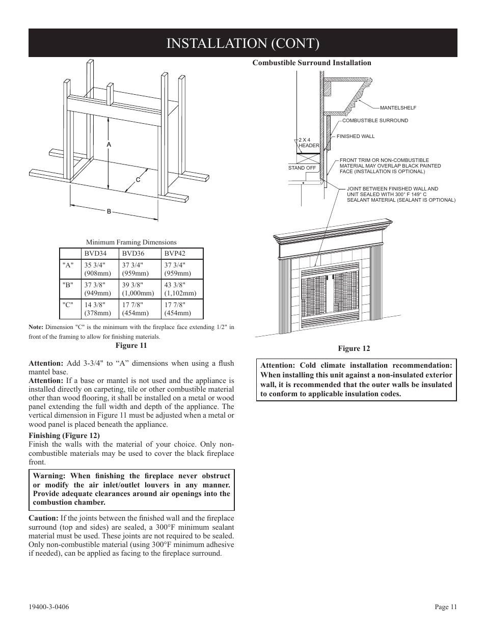 Installation (cont) | Empire Comfort Systems BVD36FP32 User Manual | Page 11 / 40