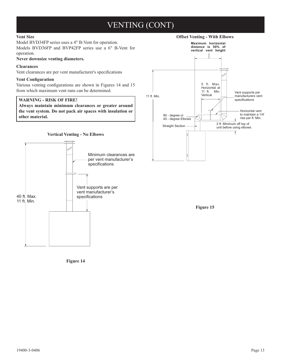 Venting (cont) | Empire Comfort Systems BVD36FP32 User Manual | Page 13 / 40