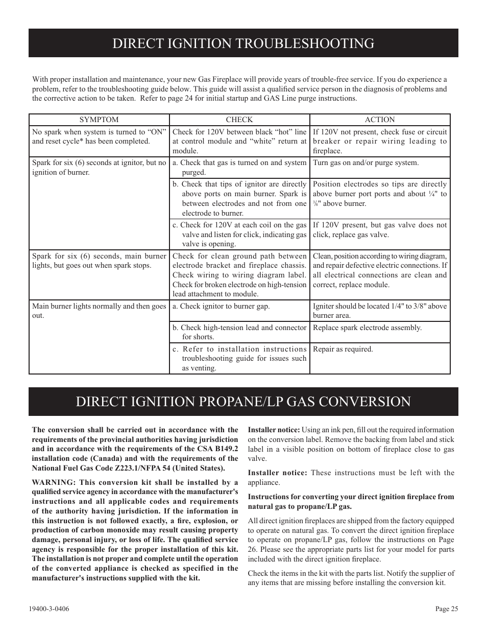 Empire Comfort Systems BVD36FP32 User Manual | Page 25 / 40