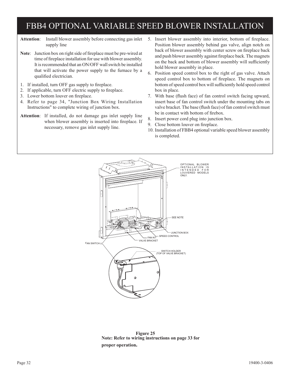 Fbb4 optional variable speed blower installation | Empire Comfort Systems BVD36FP32 User Manual | Page 32 / 40