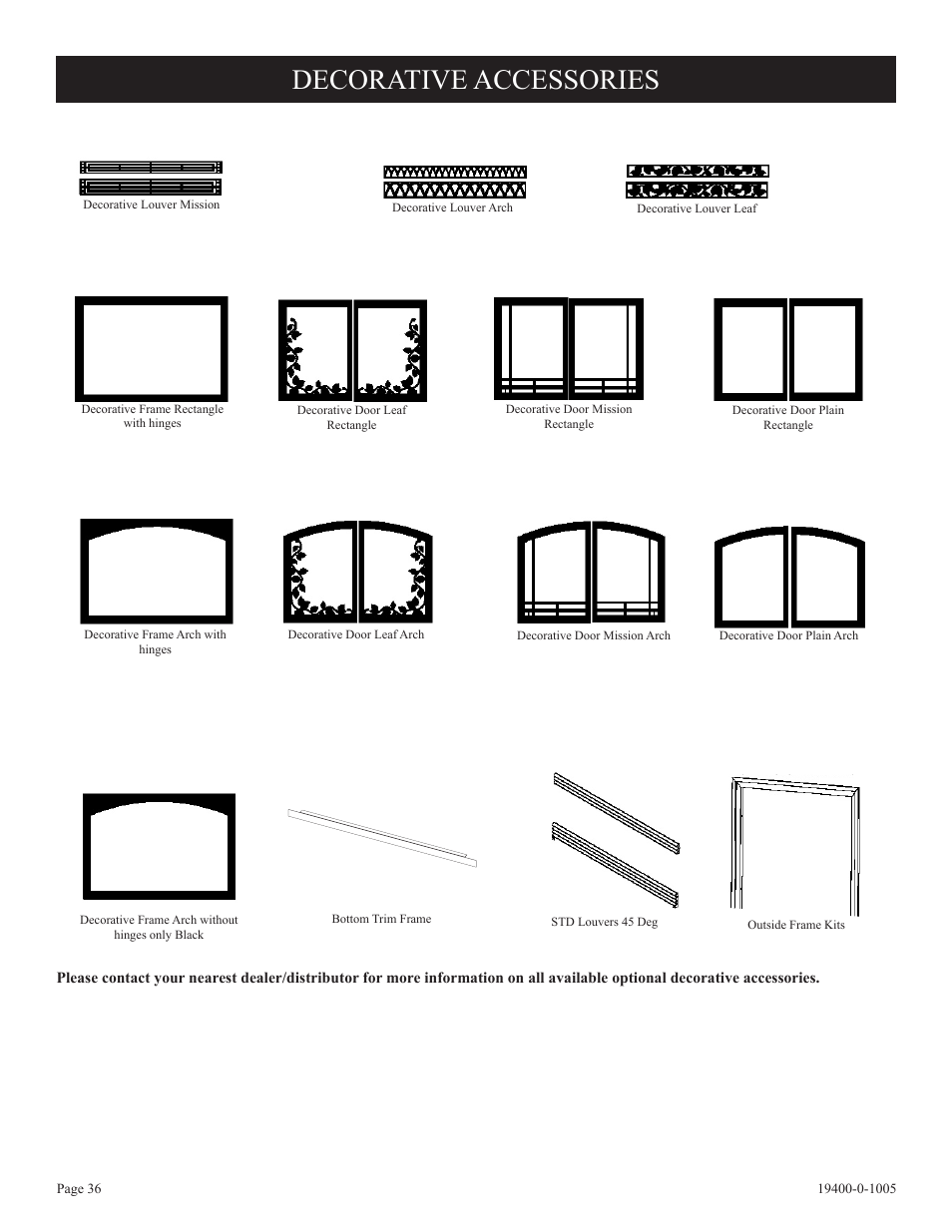 Decorative accessories | Empire Comfort Systems BVD36FP32 User Manual | Page 36 / 40