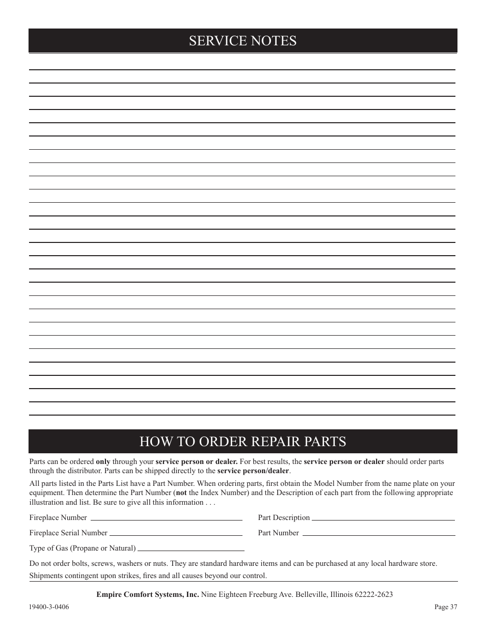 Empire Comfort Systems BVD36FP32 User Manual | Page 37 / 40