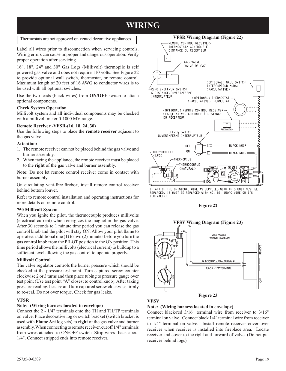 Wiring | Empire Comfort Systems VFSM-18-3  EN User Manual | Page 19 / 24