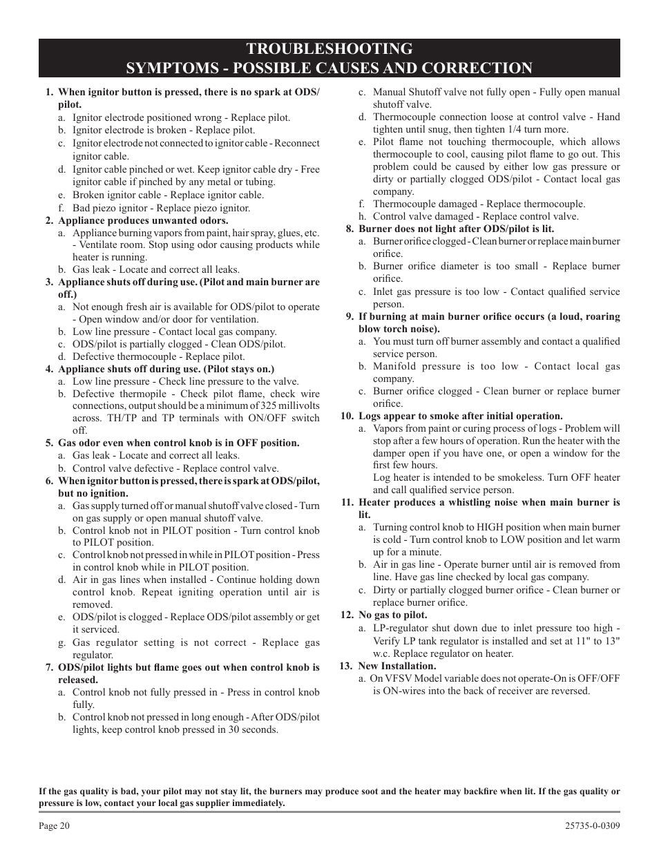 Empire Comfort Systems VFSM-18-3  EN User Manual | Page 20 / 24