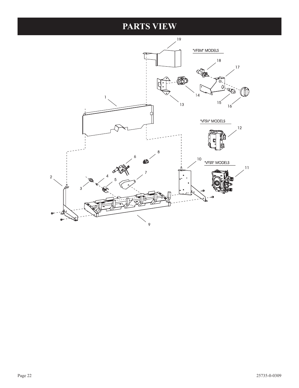 Parts view | Empire Comfort Systems VFSM-18-3  EN User Manual | Page 22 / 24