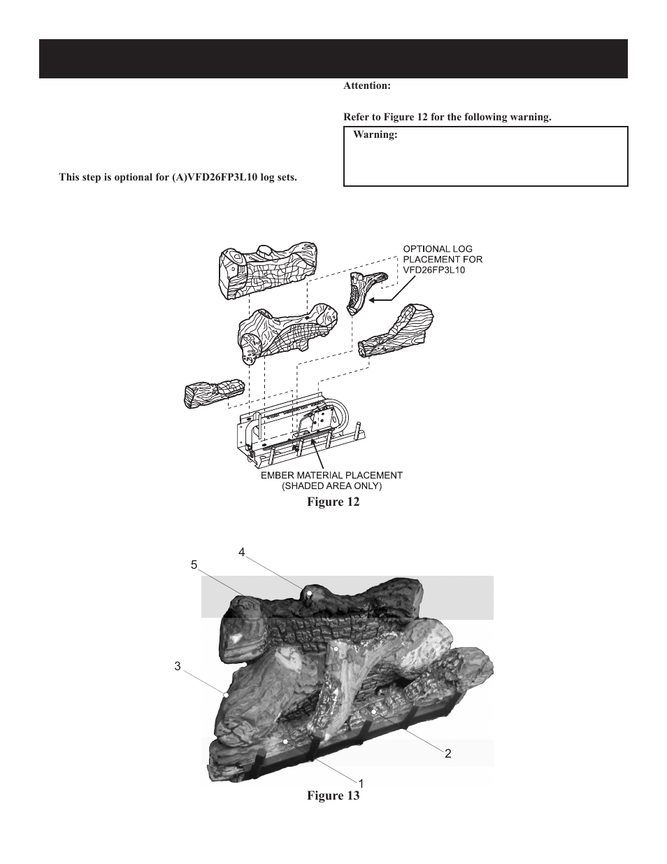 Log placement | Empire Comfort Systems VFD26F User Manual | Page 15 / 32
