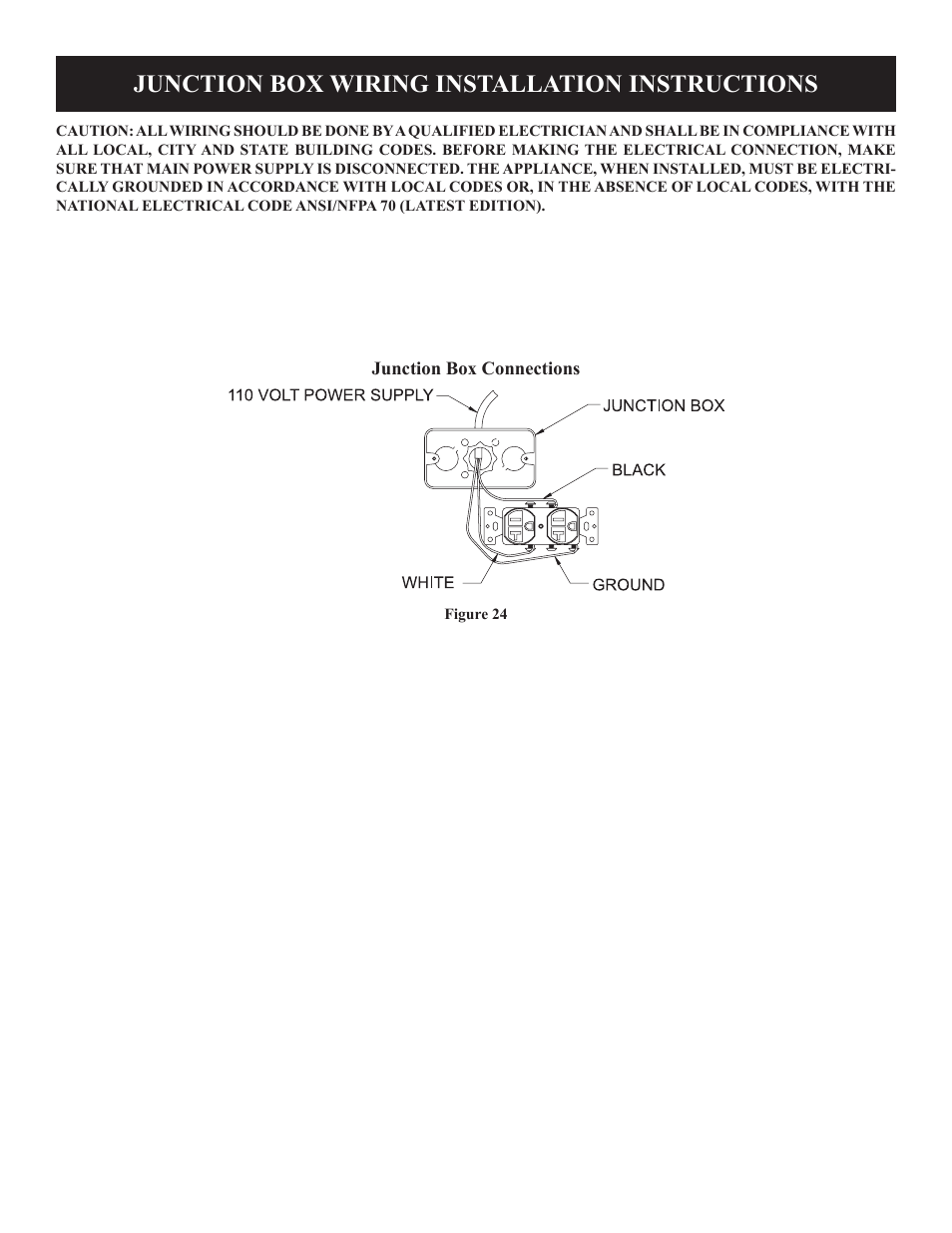 Junction box wiring installation instructions | Empire Comfort Systems VFD26F User Manual | Page 24 / 32