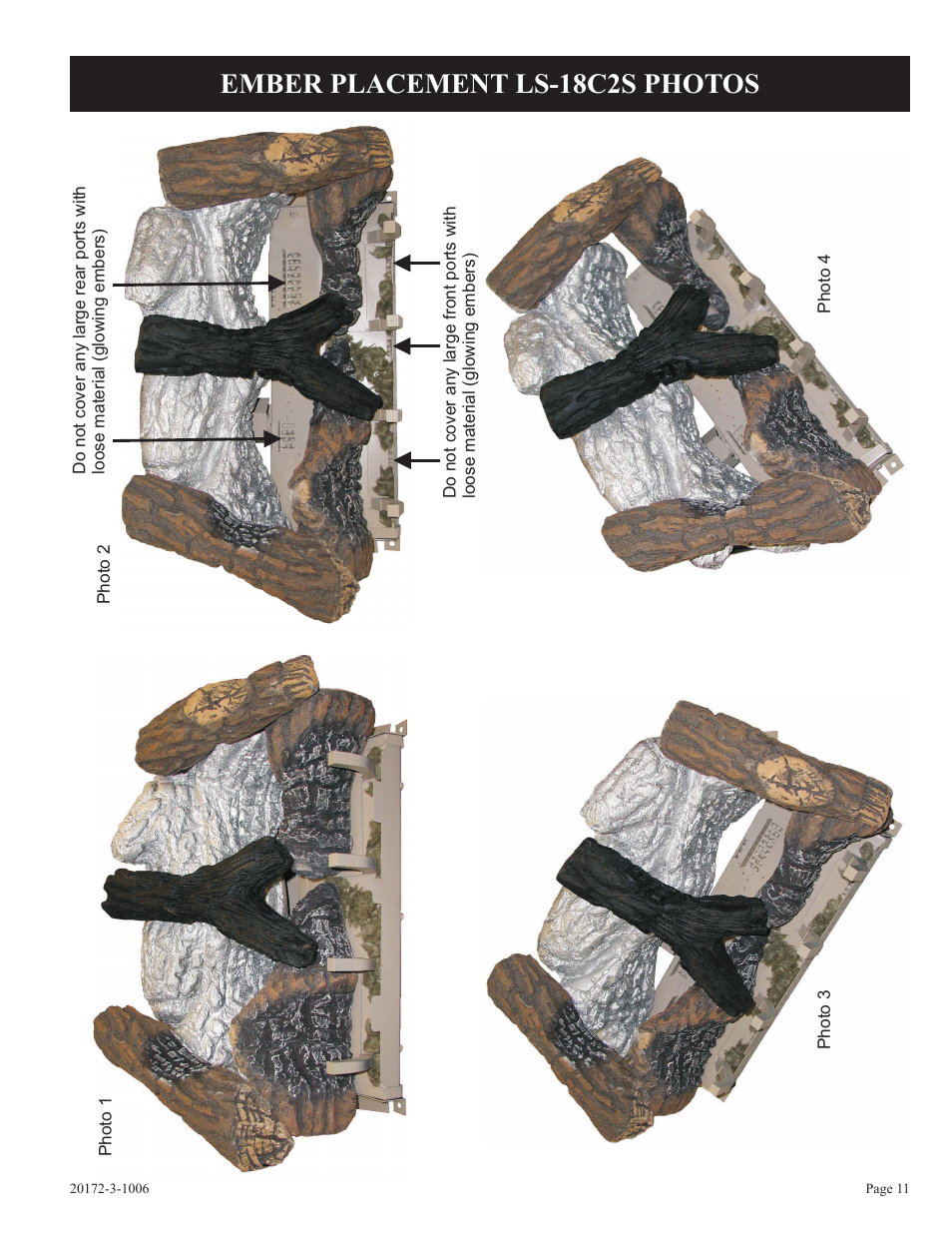 Ember placement ls-18c2s photos | Empire Comfort Systems LS-24C2S-1 User Manual | Page 11 / 16