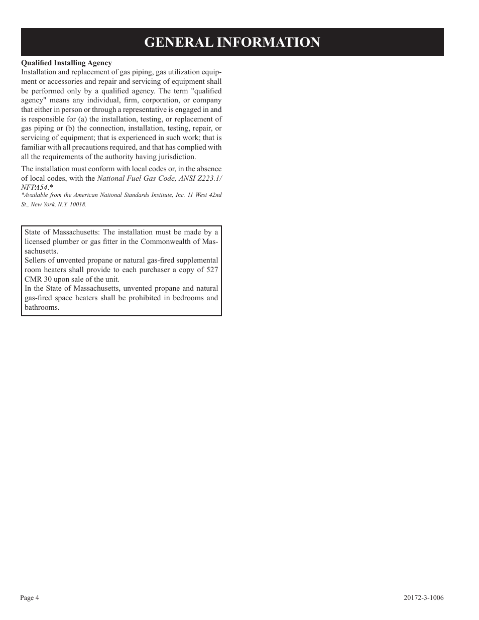 General information | Empire Comfort Systems LS-24C2S-1 User Manual | Page 4 / 16