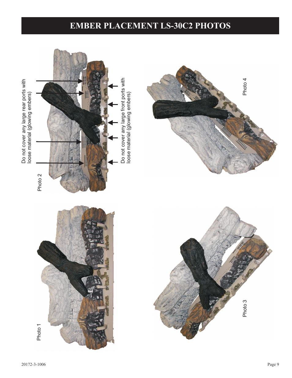 Ember placement ls-30c2 photos | Empire Comfort Systems LS-24C2S-1 User Manual | Page 9 / 16