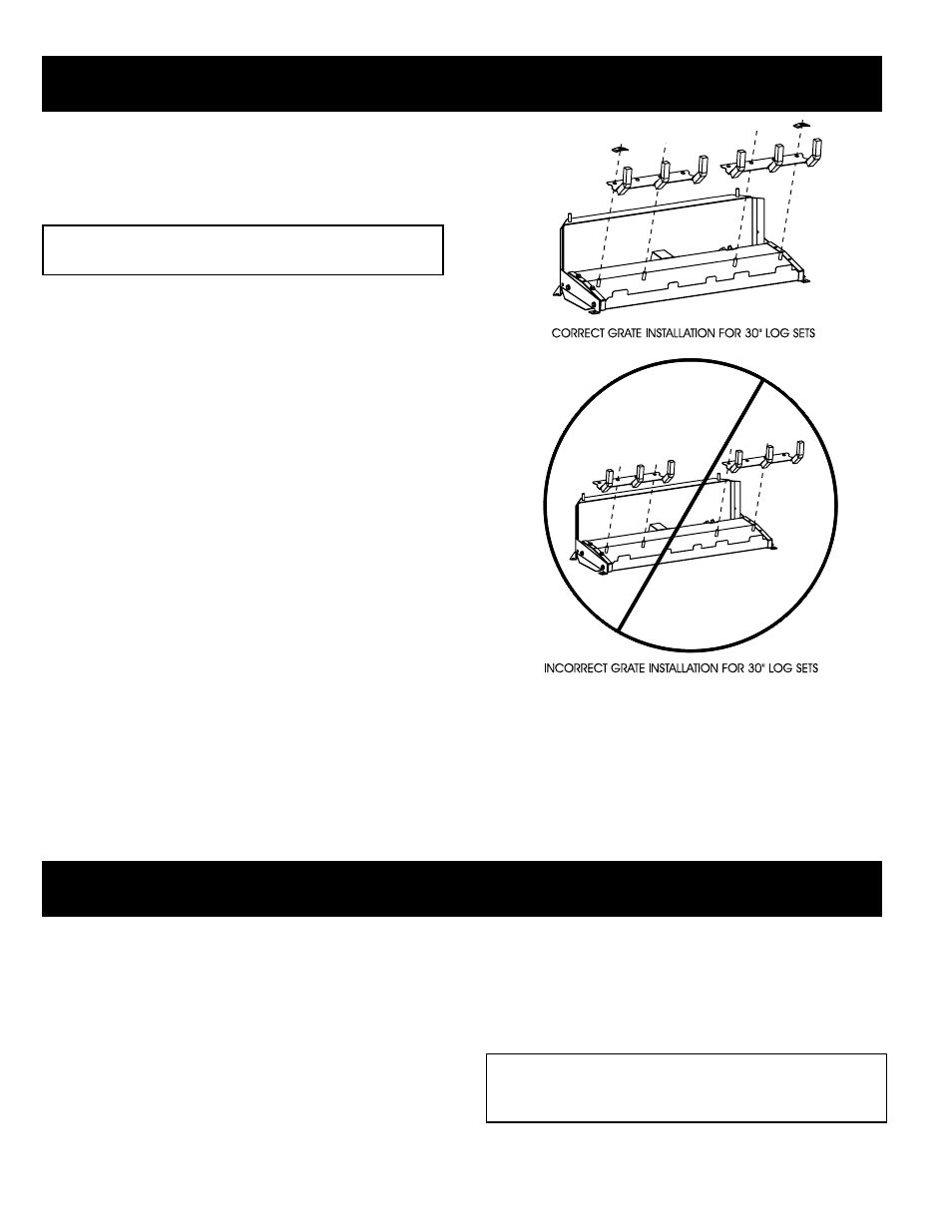 Placement of glowing embers and lava rock, Log grate placement | Empire Comfort Systems VFSV-30-3 User Manual | Page 12 / 24