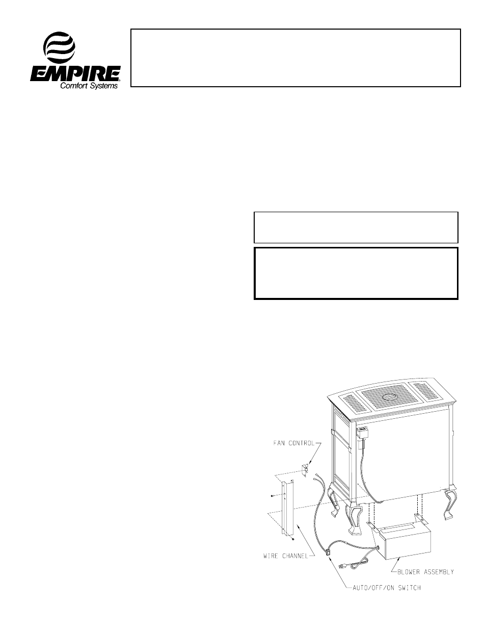 Optional blower cib-2 unvented room heater civf-25 | Empire Comfort Systems CIVF-25-2 User Manual | Page 19 / 20
