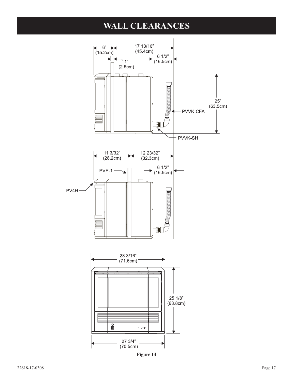 Wall clearances | Empire Comfort Systems PV-28SV55-CN User Manual | Page 17 / 56