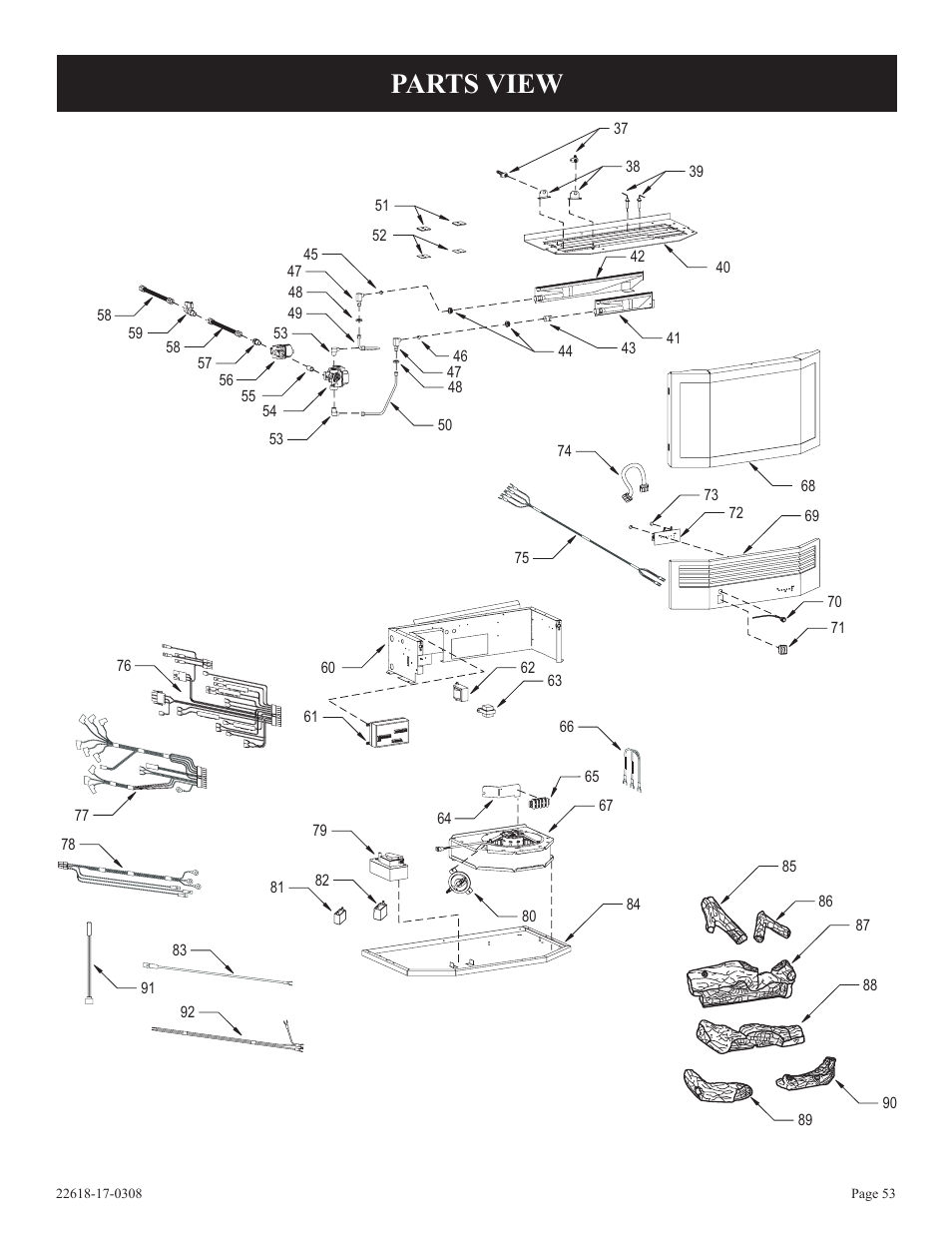 Parts view | Empire Comfort Systems PV-28SV55-CN User Manual | Page 53 / 56