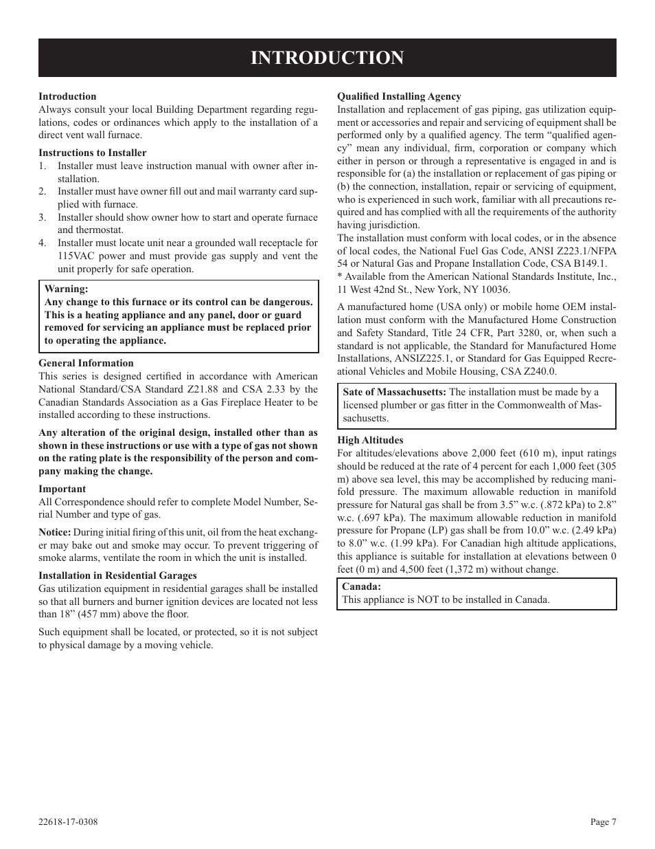 Introduction | Empire Comfort Systems PV-28SV55-CN User Manual | Page 7 / 56