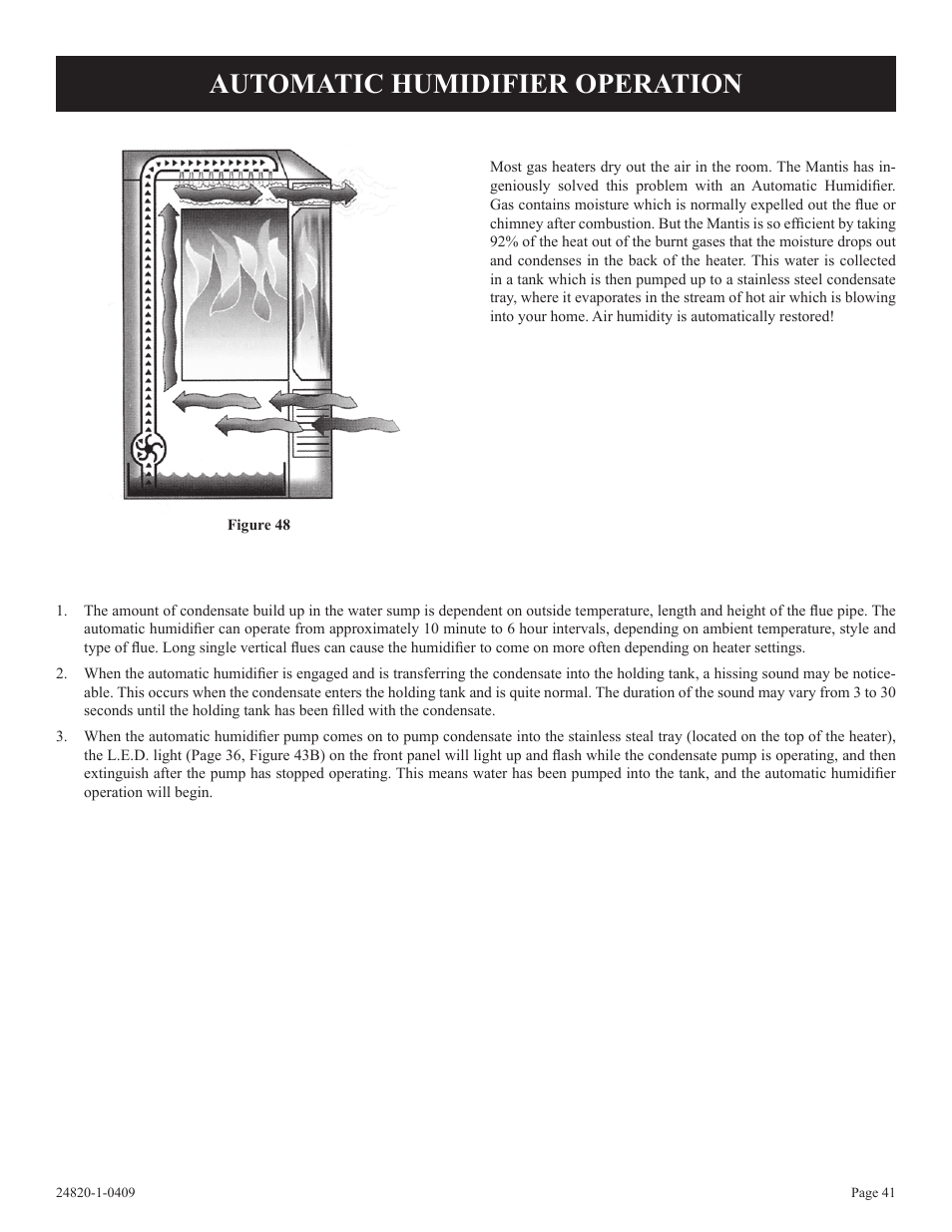Automatic humidifier operation | Empire Comfort Systems PV-28SV50-B User Manual | Page 41 / 56