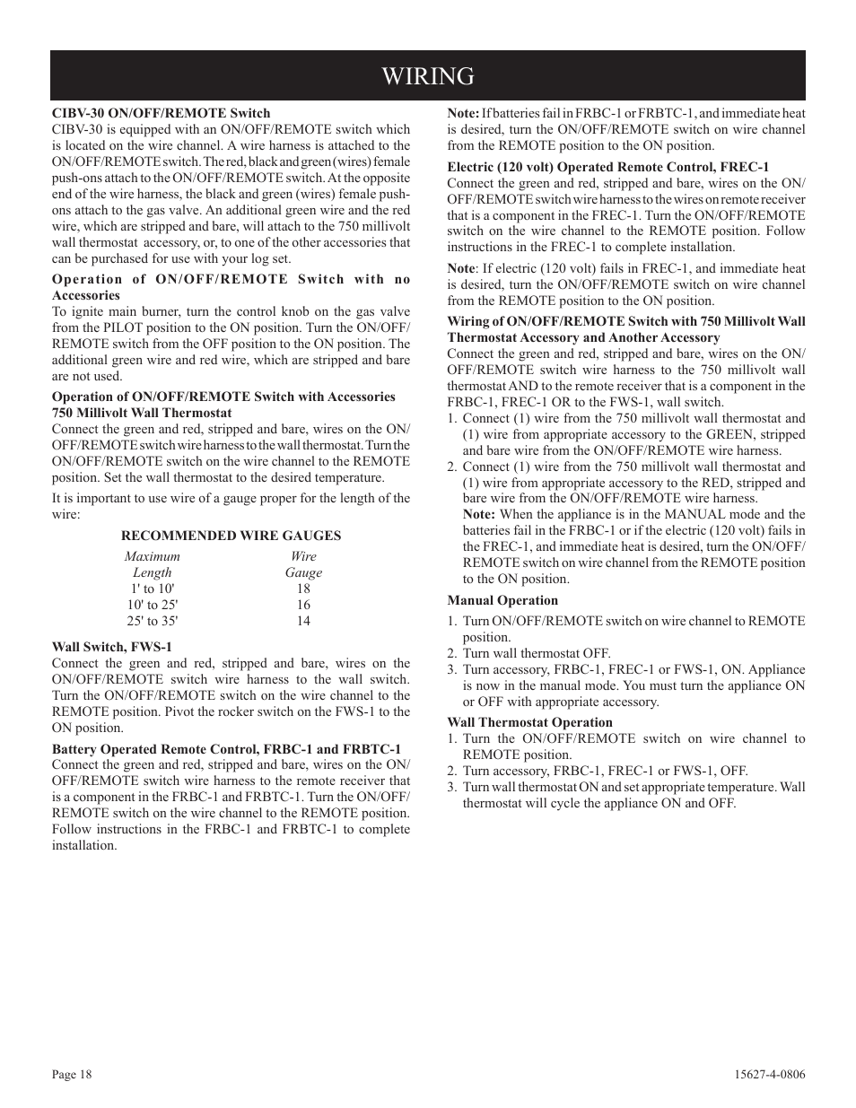 Wiring | Empire Comfort Systems pmn User Manual | Page 18 / 28