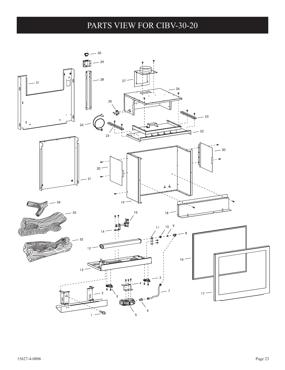 Parts view for cibv-30-20 | Empire Comfort Systems pmn User Manual | Page 23 / 28