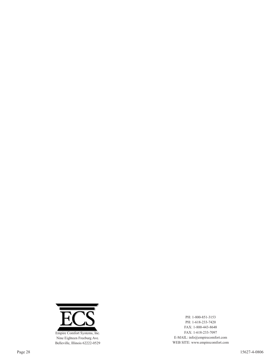 Empire Comfort Systems pmn User Manual | Page 28 / 28