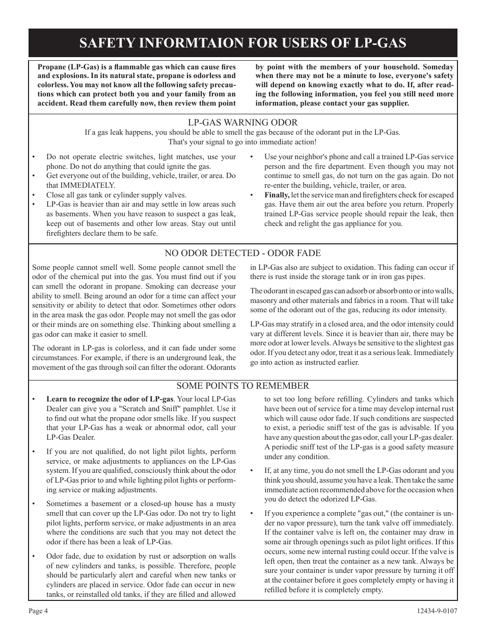 Safety informtaion for users of lp-gas | Empire Comfort Systems DV-35-2SG User Manual | Page 4 / 20