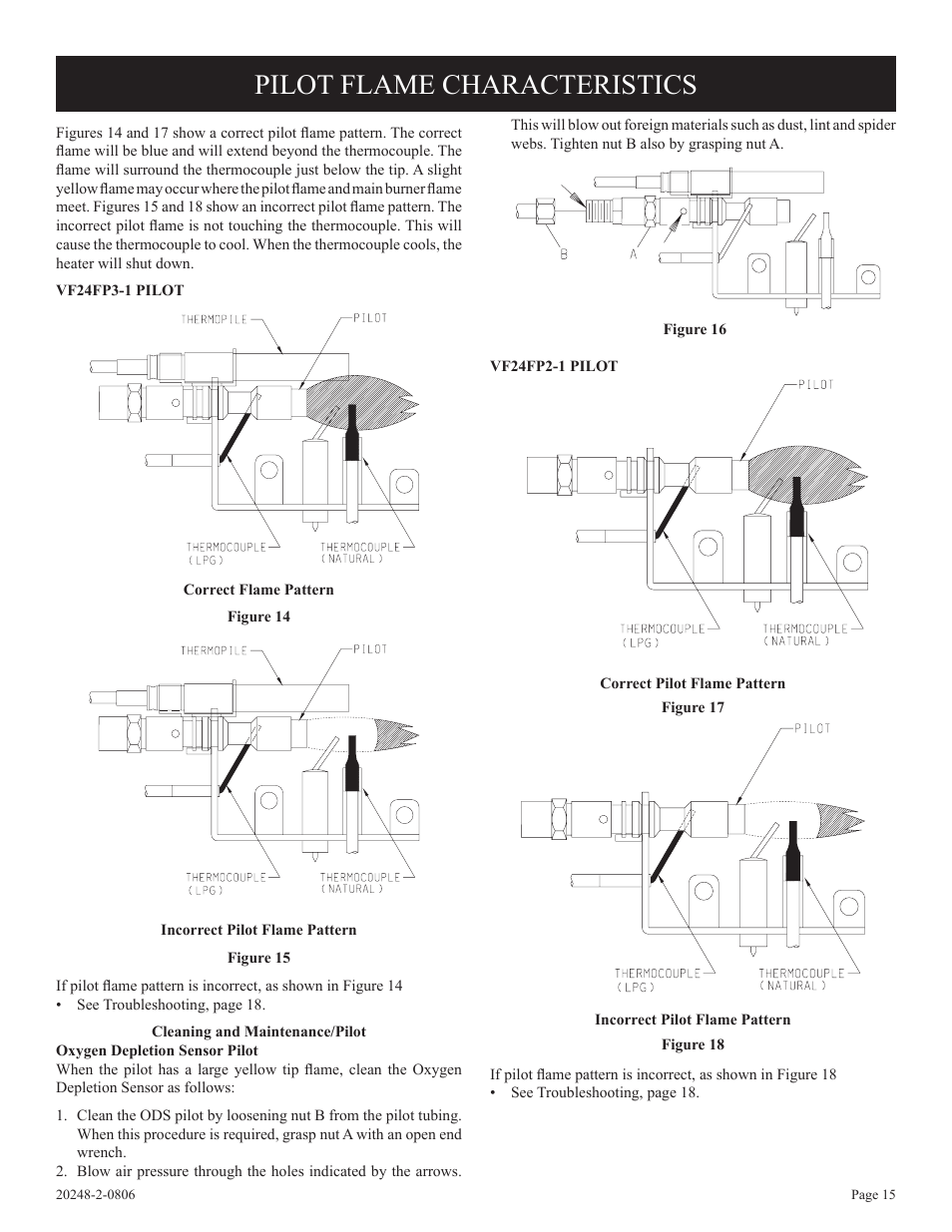Pilot flame characteristics | Empire Comfort Systems VF24FP3-1 User Manual | Page 15 / 28