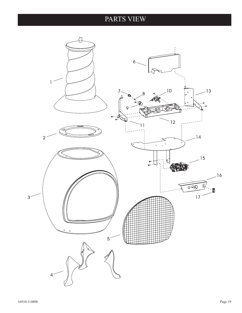 Parts view | Empire Comfort Systems CHBR-16-3 User Manual | Page 19 / 20