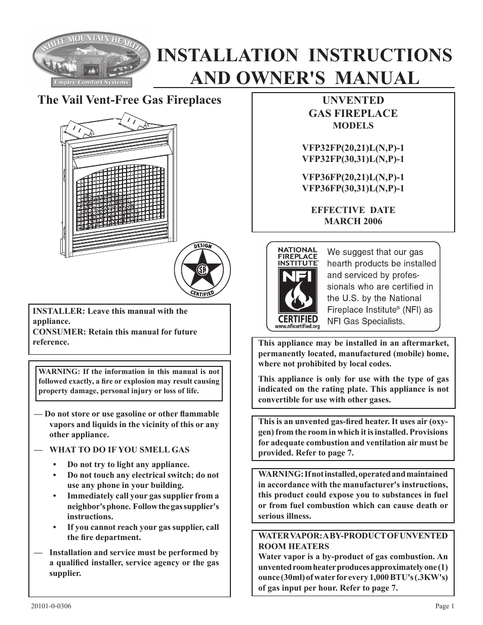 Empire Comfort Systems VFP32FP User Manual | 28 pages