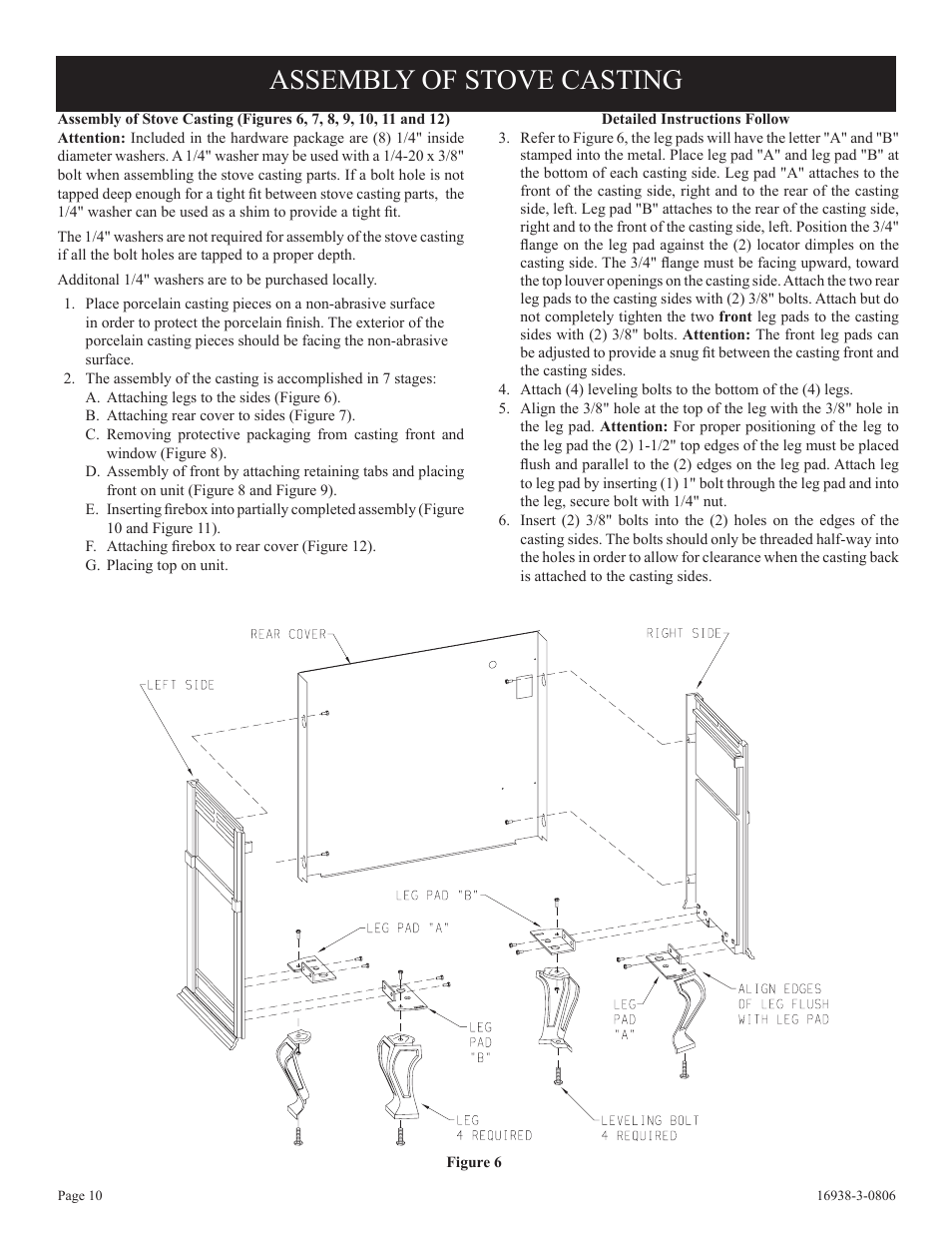 Assembly of stove casting | Empire Comfort Systems CIVF-25-21 User Manual | Page 10 / 28