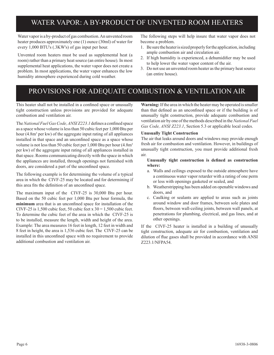 Empire Comfort Systems CIVF-25-21 User Manual | Page 6 / 28
