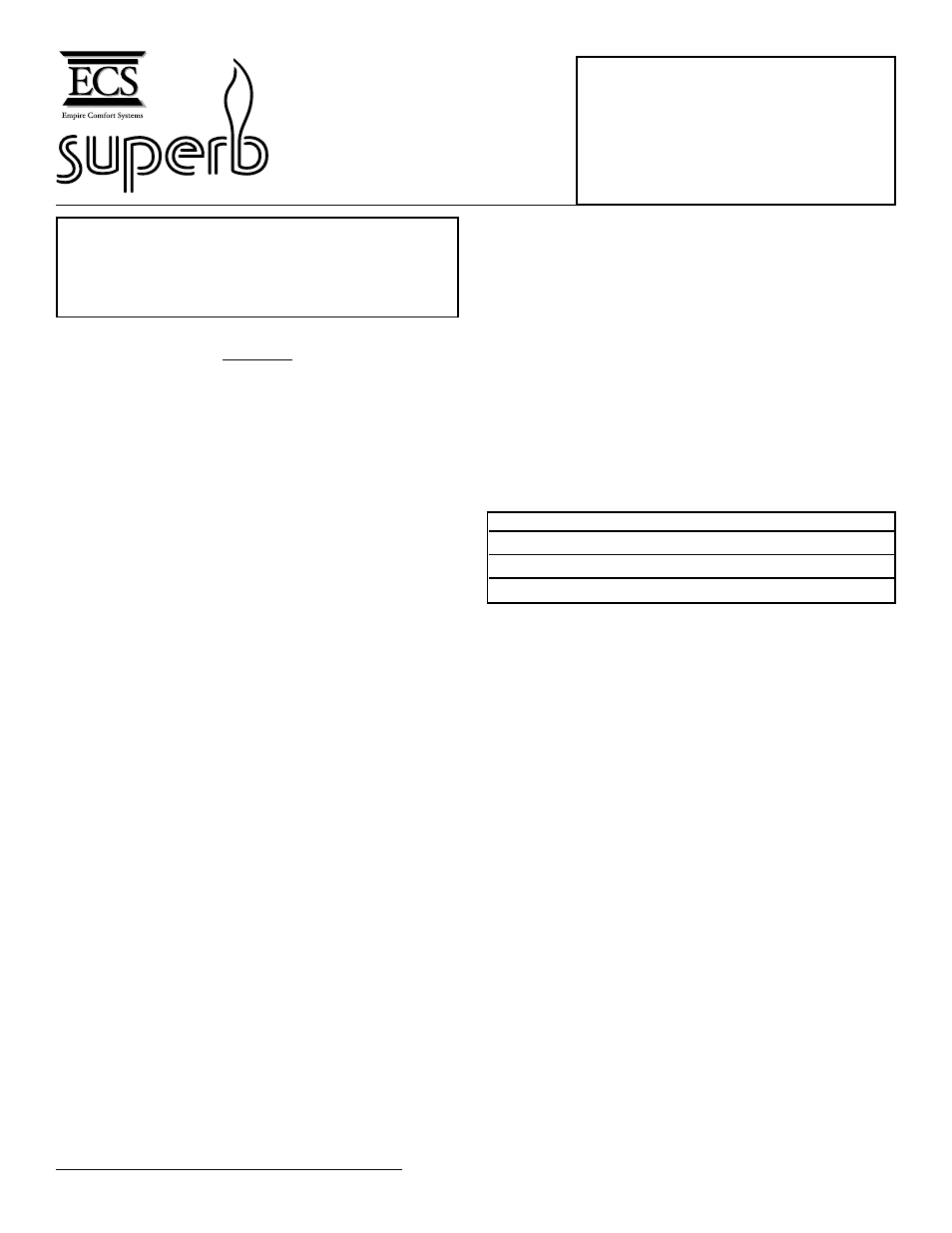 Empire Comfort Systems TF-100 User Manual | 2 pages
