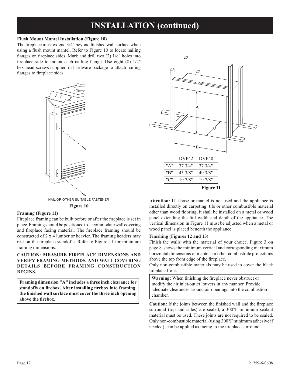 Installation (continued) | Empire Comfort Systems DVP48FP3  EN User Manual | Page 12 / 72