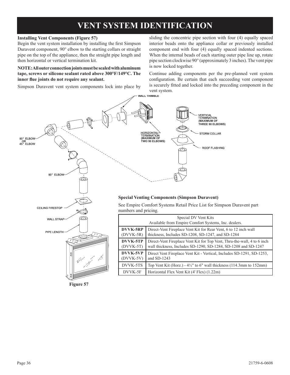 Vent system identification | Empire Comfort Systems DVP48FP3  EN User Manual | Page 36 / 72