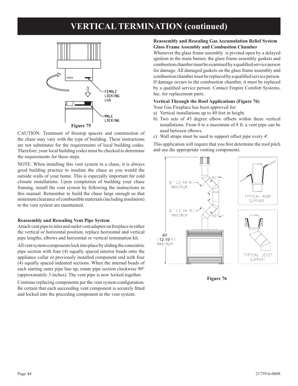 Vertical termination (continued) | Empire Comfort Systems DVP48FP3  EN User Manual | Page 44 / 72