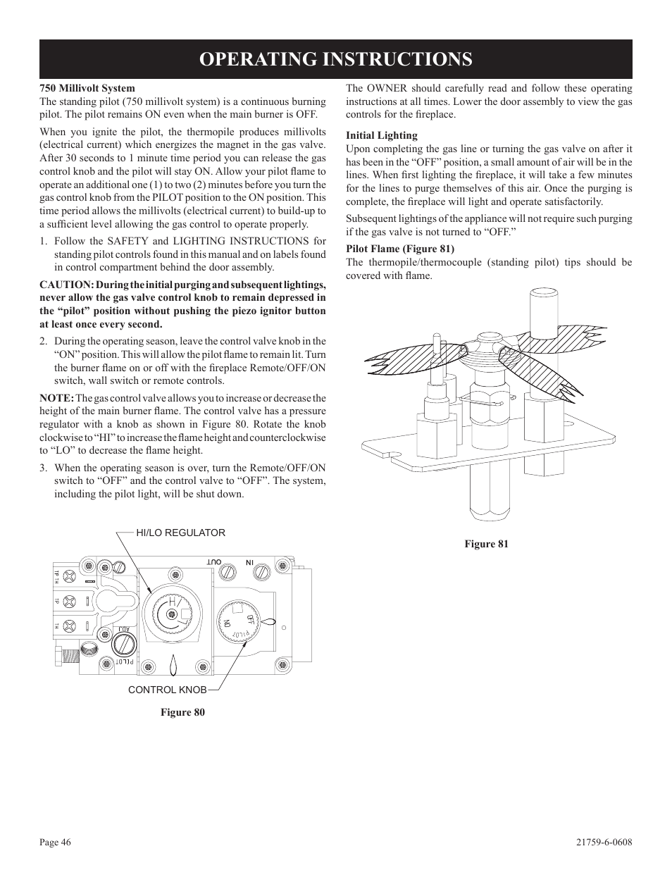 Operating instructions | Empire Comfort Systems DVP48FP3  EN User Manual | Page 46 / 72