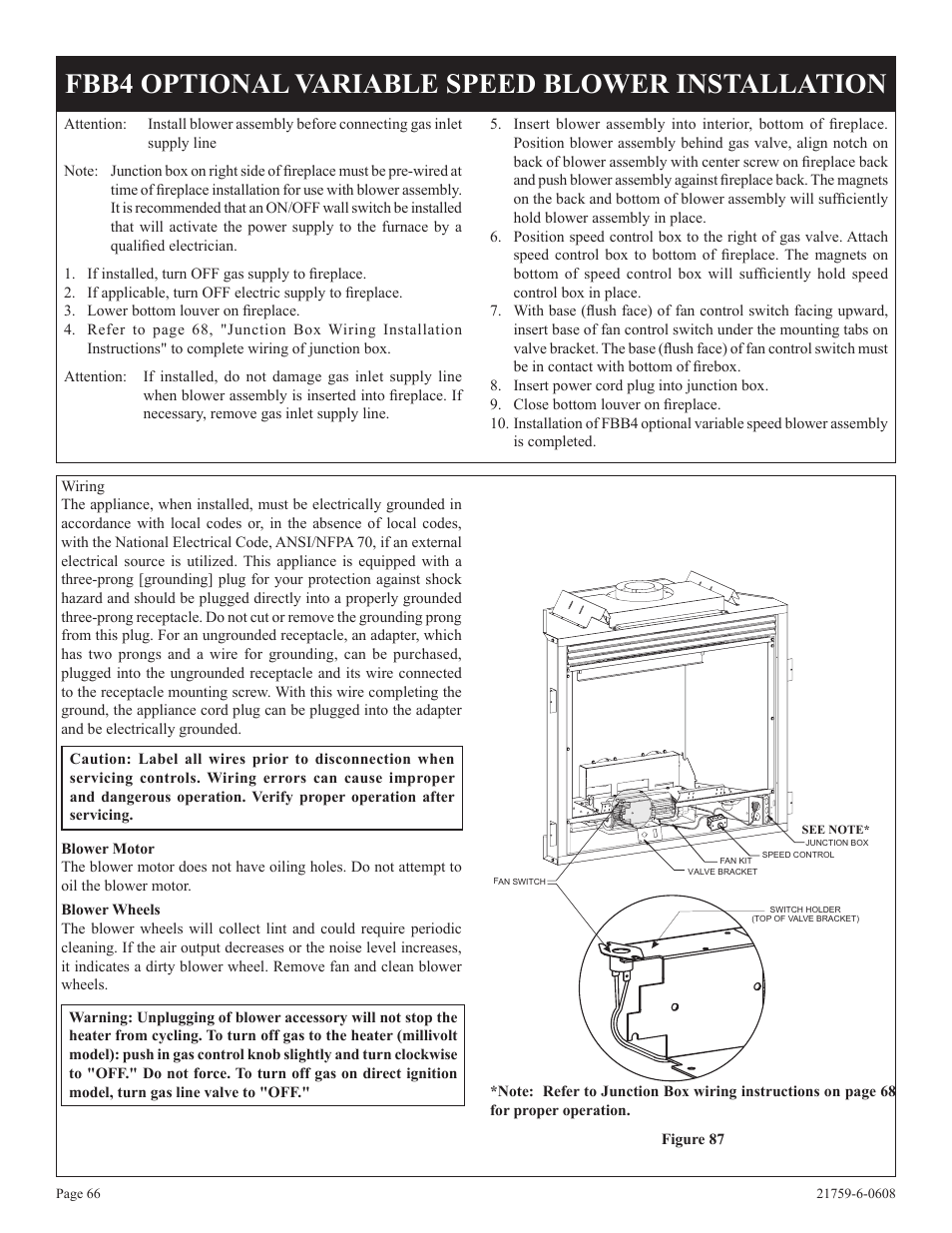 Fbb4 optional variable speed blower installation | Empire Comfort Systems DVP48FP3  EN User Manual | Page 66 / 72